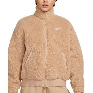 Nike Swoosh Plush Jacket (Tan) Size Small